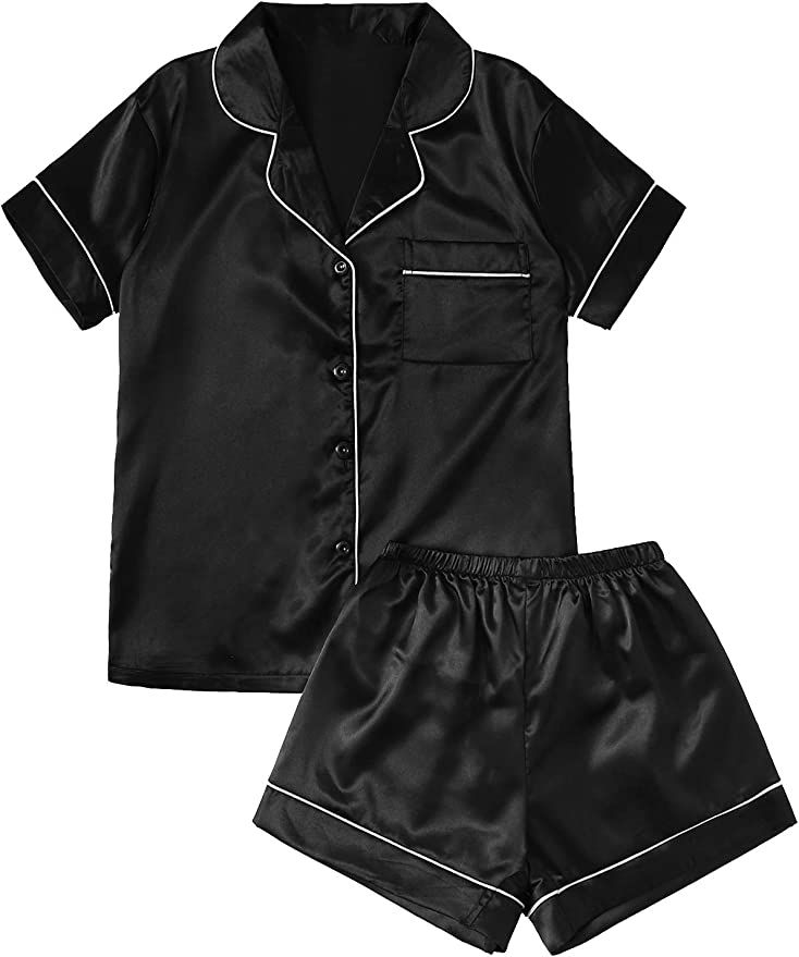 Pure Silk Pajamas Short Pjs Set 2Pcs